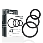 Set Di Anelli Per Pene Nero - Addicted Toys