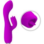 Vibratore Ricaricabile Gloria Rabbit-Viola Impermeabile - Pretty Love - immagine 5