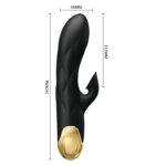 Vibratore Di Lusso Nero Ricaricabile Placcato In Oro - Pretty Love - immagine 4