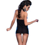 Cr 3859 Babydoll & Tanga Nero/Blu S/M - Chilirose - immagine 3