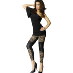 Cr 3390 Leggins Nero E Leopardo S/M - Chilirose