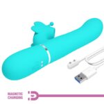 Vibratore Multifunzione Rabbit 4 In 1 Farfalla Verde Acqua - Pretty Love - immagine 9