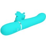 Vibratore Multifunzione Rabbit 4 In 1 Farfalla Verde Acqua - Pretty Love - immagine 4