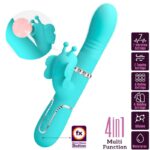 Vibratore Multifunzione Rabbit 4 In 1 Farfalla Verde Acqua - Pretty Love - immagine 10