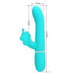Vibratore Multifunzione Rabbit 4 In 1 Farfalla Verde Acqua - Pretty Love - immagine 7