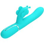 Vibratore Multifunzione Rabbit 4 In 1 Farfalla Verde Acqua - Pretty Love - immagine 3
