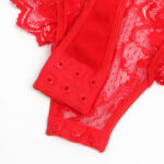 Teddy Con Liga Detalle Encaje Y Tiras Rosso S/M - Subblime - immagine 11