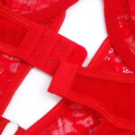Teddy Con Liga Detalle Encaje Y Tiras Rosso S/M - Subblime - immagine 8