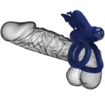 Jamele Doppio Anello Con Vibrazione E Stimolatore Farfalla Blu - Pretty Love - immagine 6