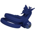 Jamele Doppio Anello Con Vibrazione E Stimolatore Farfalla Blu - Pretty Love - immagine 5