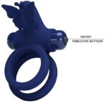 Jamele Doppio Anello Con Vibrazione E Stimolatore Farfalla Blu - Pretty Love - immagine 8