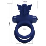 Jamele Doppio Anello Con Vibrazione E Stimolatore Farfalla Blu - Pretty Love - immagine 7