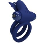 Jamele Doppio Anello Con Vibrazione E Stimolatore Farfalla Blu - Pretty Love - immagine 3