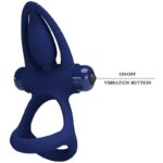 Mat Doppio Anello Con Vibrazione E Stimolatore Blu - Pretty Love - immagine 8