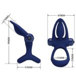 Mat Doppio Anello Con Vibrazione E Stimolatore Blu - Pretty Love - immagine 7