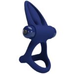 Mat Doppio Anello Con Vibrazione E Stimolatore Blu - Pretty Love - immagine 3