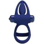 Mat Doppio Anello Con Vibrazione E Stimolatore Blu - Pretty Love - immagine 4