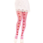 Medias Con Aberturas Corazon & Lazos Rosa - Leg Avenue