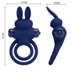 Darey Doppio Anello Vibrante Coniglio Blu - Pretty Love - immagine 6