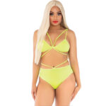 Top & Bragas Con Tirantes Giallo - Leg Avenue