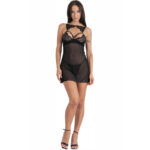 Krolina Lc 90734 Chemise + Tanga Nero S/M - Livco Corsetti Fashion - immagine 3
