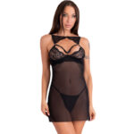 Krolina Lc 90734 Chemise + Tanga Nero S/M - Livco Corsetti Fashion