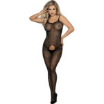 951726 Bodystocking A Rete Elastica Nera Senza Cavallo Taglia Unica - Subblime
