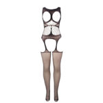 951900 Bodystocking A Rete Senza Cavallo Con Coppa E Spalle Aperte Nero Taglia Unica - Subblime - immagine 3
