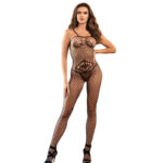 952112 Bodystocking A Rete Con Dettagli Su Petto E Pancia Nero Taglia Unica - Subblime