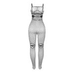 952112 Bodystocking A Rete Con Dettagli Su Petto E Pancia Nero Taglia Unica - Subblime - immagine 5