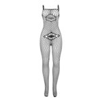 952112 Bodystocking A Rete Con Dettagli Su Petto E Pancia Nero Taglia Unica - Subblime - immagine 4