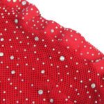 952181 Bodystocking A Rete Con Guanti E Strass Rosso Taglia Unica - Subblime - immagine 4