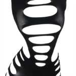 952266 Vestito Elastico A Rete Manica Lunga Nero Taglia Unica - Subblime - immagine 4