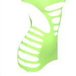 952280 Vestito Elastico A Rete Manica Lunga Verde Taglia Unica - Subblime - immagine 7