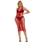 952327 Vestito Lungo A Rete Rosso Taglia Unica - Subblime - immagine 2