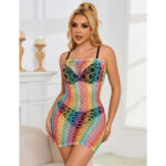 952365 Vestito A Rete Con Spalle Nude Arcobaleno Taglia Unica - Subblime - immagine 8