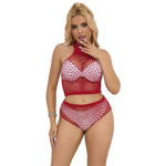 952402 Set Rete Con Diamanti Rosa Taglia Unica - Subblime