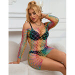 952426 Vestito A Rete Manica Lunga Arcobaleno Taglia Unica - Subblime - immagine 11