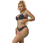952426 Vestito A Rete Manica Lunga Arcobaleno Taglia Unica - Subblime - immagine 5