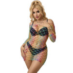 952426 Vestito A Rete Manica Lunga Arcobaleno Taglia Unica - Subblime - immagine 4