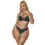 952426 Vestito A Rete Manica Lunga Arcobaleno Taglia Unica - Subblime - immagine 6