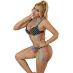 952433 Vestito A Rete Senza Maniche Collo Alto Arcobaleno Taglia Unica - Subblime - immagine 5