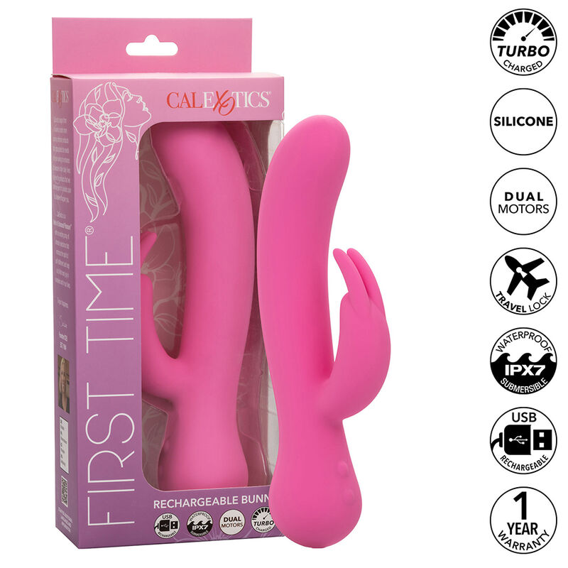 img_185581_7a176c5913c0981a5d48dd9187fe2e6b_1.jpg First Time Vibratore Coniglio Ricaricabile Rosa - Calexotics - immagine 1