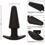 Rock Bottom Tappo Anale Conico 10 Vibrazioni Silicone Nero - Calexotics - immagine 7