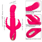 Jack Fantasy Vibratore Triplo Riscaldato Rosa Coniglio - Calexotics - immagine 7