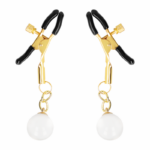 Morsetti Per Capezzoli Con Perline Di Vetro Oro 6 Cm - Kink - immagine 2