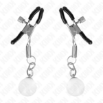 Morsetti Per Capezzoli Perline Di Vetro Argento 6 Cm - Kink - immagine 2