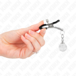 Morsetti Per Capezzoli Perline Di Vetro Argento 6 Cm - Kink - immagine 4