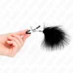 Pinza Per Capezzoli Piuma Nera 7 Cm - Kink - immagine 3