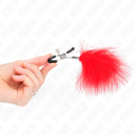 Pinza Per Capezzoli Piuma Rosso 7 Cm - Kink - immagine 4